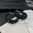 Серьги-кольца kaitin jewelry из ткани в горошек, серебряная игла, ретро-стиль, чёрные и белые