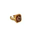 Кольцо Miya Sophia Jewelry открытое квадратное с красной эмалью и цветком из искусственного жемчуга, латунь