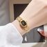 Женские кварцевые часы-браслет E-LY ELY115, золотистый бочкообразный корпус, маленький циферблат