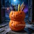 Подставка для ручек «Тыква» на Хэллоуин, настольный органайзер, 3D-печать PLA, 8,7×8,6×9,9 см