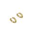 Серьги-кольца miya sophia jewelry U-образные витые, латунь с позолотой 18K, длина 2 см
