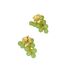 Серьги Miya Sophia Jewelry с золотыми листьями и виноградом, латунь, смола, серебро 925, 3,5 см
