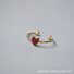 Тонкий открытый браслет и кольцо Miya sophia jewelry с красным эмалевым сердцем, латунь с позолотой