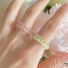 Кольцо kaitin jewelry с искусственным кристаллом, геометрический дизайн, зелёное и розовое