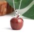 Колье с подвеской-яблоком из натурального камня CSJA Jewelry G046, цепочка 45 см, 10 видов камней