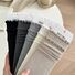 Носки женские с гармошкой и двойной оборкой, хлопок, средней высоты, 5 цветов