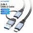 Кабель Type-C – Type-C 2 в 1, USB 3.2 20 Гбит/с, 100 Вт PD, видео 4K 60 Гц, алюминиевые разъёмы