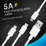 Кабель для быстрой зарядки и передачи данных 5А, разъёмы Lightning, Micro USB и Type-C