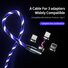 Магнитный кабель для зарядки 3 в 1 с LED-подсветкой и поворотом на 540°