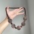 Колье и браслет из деревянных бусин, ретро-стиль, длина 61–70 см, Kaitin Jewelry