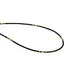 Колье Miya Sophia Jewelry: тонкая цепочка на ключицы с чёрными кристаллами и золотистыми бусинами, 41-50 см