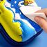 Пенал 3D из экокожи с рисунком космоса и животных, детский, для школы