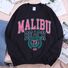 Толстовка с принтом «Malibu Beach USA 73», свободный крой, унисекс, полиэстер, XS–XXXL
