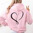 Худи Hook On You с принтом сердечек «Love Heart», прямой крой, женское, полиэстер, XS–XXXL