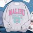 Толстовка с принтом «Malibu Beach USA 73», свободный крой, унисекс, полиэстер, XS–XXXL