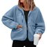 Женская флисовая куртка-кофта свободного кроя с воротником-стойкой, S-XXL