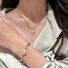 Колье kaitin jewelry с овальной подвеской из перламутра, позолота 18K