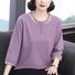 Женская свободная футболка с вышивкой, рукав 3/4, M–4XL, 2 цвета