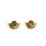 Серьги-пуссеты Miya Sophia Jewelry с лабрадоритом, позолота, штифт серебро 925