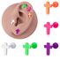 Серьги-гвоздики HONGTU BOBY JEWELRY, крестик, цветное покрытие, нержавеющая сталь