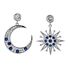 Серьги женские Tsunami Jewelry Company, луна и звезда, циркон, позолота