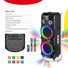 Портативная караоке-колонка NDR-7022 12″ с беспроводным микрофоном и RGB-подсветкой