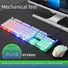 Игровой комплект клавиатура и мышь Limei GTX300 Punk, проводной, подсветка, круглые клавиши