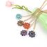 Ожерелье с подвеской-цветком Xuying Jewelry, натуральные камни, обмотка золотистой проволокой, 53 см