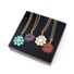 Ожерелье с подвеской-цветком Xuying Jewelry, натуральные камни, обмотка золотистой проволокой, 53 см