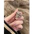 Кольцо FRIDAY JEWELRY с фианитами, серебристое, открытое регулируемое, на указательный палец