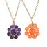 Ожерелье с подвеской-цветком Xuying Jewelry, натуральные камни, обмотка золотистой проволокой, 53 см