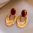 Серьги kaitin jewelry с тигровым глазом, круглые, ретро в коричневых тонах, игла из серебра 925