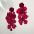 Серьги-подвески kaitin jewelry с тканевой розой и кисточкой, ретро, серебряная игла