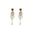 Серьги-подвески kaitin jewelry с цветком, искусственным жемчугом и кисточкой, винтаж, золотистые