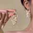 Серьги-подвески kaitin jewelry с ажурным цветком и кристаллами, капля, ретро, серебряная игла
