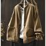 Женская куртка-бомбер в стиле workwear из хлопка, воротник-стойка, два кармана, свободный крой, большие размеры