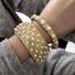 Браслет-бангл Kaymen Jewelry с жемчугом, цинковый сплав, золотой и серебристый цвет