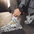 Мужские высокие кроссовки с граффити, лёгкие, дышащие, PU-кожа, резиновая подошва