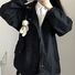 Куртка женская в стиле workwear с капюшоном, на молнии, свободная, однотонная, полиэстер