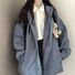 Куртка женская в стиле workwear с капюшоном, на молнии, свободная, однотонная, полиэстер