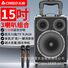 Колонка Chigo для караоке и выступлений на улице, 3 динамика, 80 Вт, Bluetooth 5.3, деревянный корпус