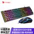 Проводной игровой комплект клавиатура и мышь T-Wolf TF270, панк-стиль, круглые клавиши, подсветка, русская раскладка