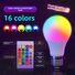 Лампа светодиодная RGB A60 Feishi E27, 16 цветов, с пультом ДУ, диммируемая, 5–30 Вт