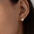 Серьги-гвоздики Miya Sophia Jewelry с цирконом в закрепке, 7 мм, латунь, игла из серебра 925