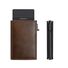 Картхолдер JMCONN B08 с выдвижными картами и защитой RFID, алюминий и PU-кожа, 9,8 × 7 см