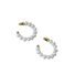 Серьги-кольца C-образные Miya Sophia Jewelry с пресноводным жемчугом, диаметр 2,2 см, игла серебро 925
