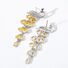 Длинные серьги-подвески Tsunami Jewelry «Феникс» с цирконами, медь с гальваническим покрытием