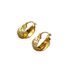 Серьги-кольца Miya Sophia Jewelry с двумя перекрещенными кольцами, фактура ковки, латунь с позолотой 18K