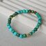 Браслет эластичный Miya Sophia Jewelry из гранёных квадратных бусин под бирюзу, с фианитом
