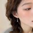 Серьги-подвески Miya Sophia Jewelry, длинная серебристая капля с чёрным агатом или жемчугом, швенза серебро 925